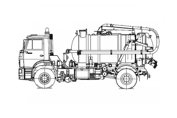 Автоцистерна вакуумная илососная АВИ-8 на КАМАЗ 53605 (Jurop PNR-124)