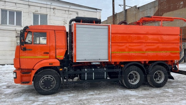 Автоцистерна вакуумная илососная каналопромывочная АВИК-6/5 на КАМАЗ 65115-48 (Jurop DL-250)